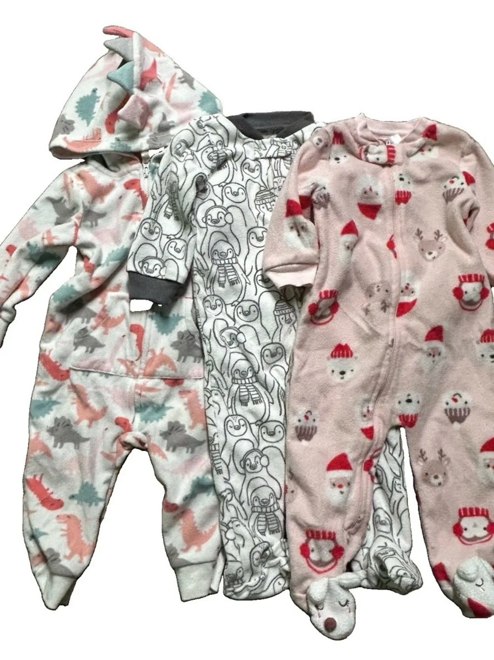 Baby Girl Winter Christmas Santa Footie Pajamas Size 6-9 Months